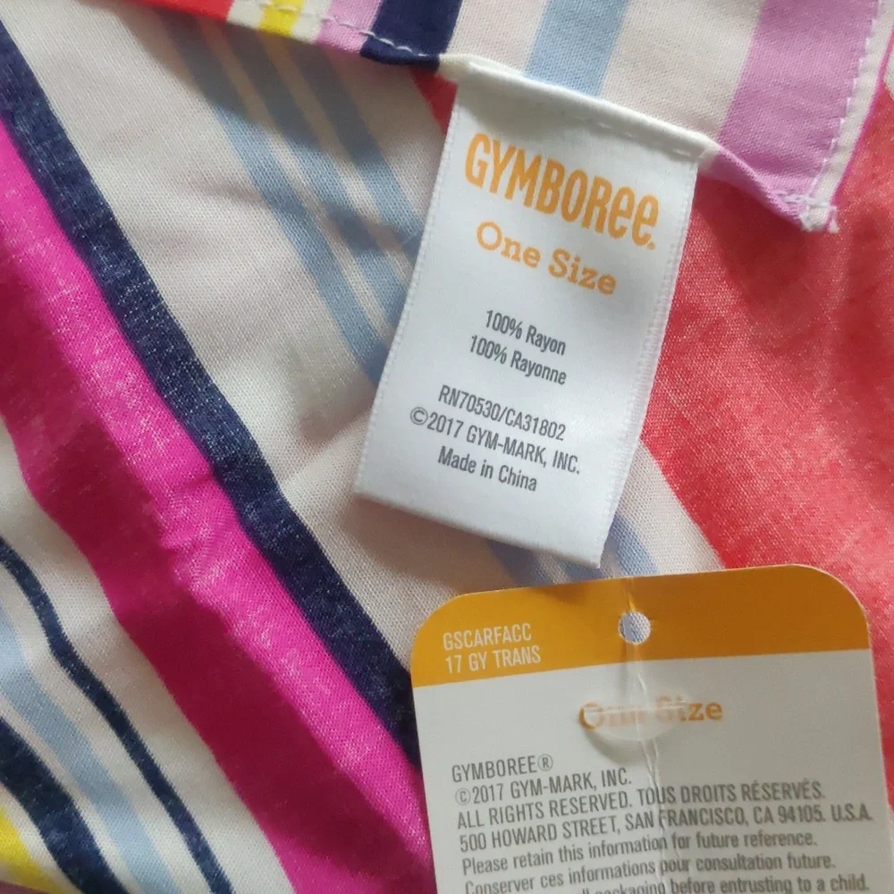 Gymboree Girls Strips Multi Color Scarf One Size